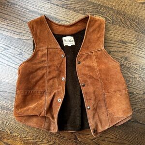 Women's Leather Fleece Lined Vintage Vest